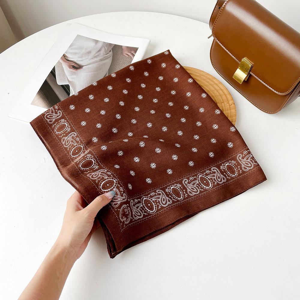 High-End Silk Scarf Women'S Spring Fashion Retro Neck High-End Square Scarf Scarf With Shirt Scarf