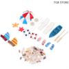 1Set 1:12 Miniature Deck Chair Beach Umbrella Boat Shell Kits Dollhouse Decoration
