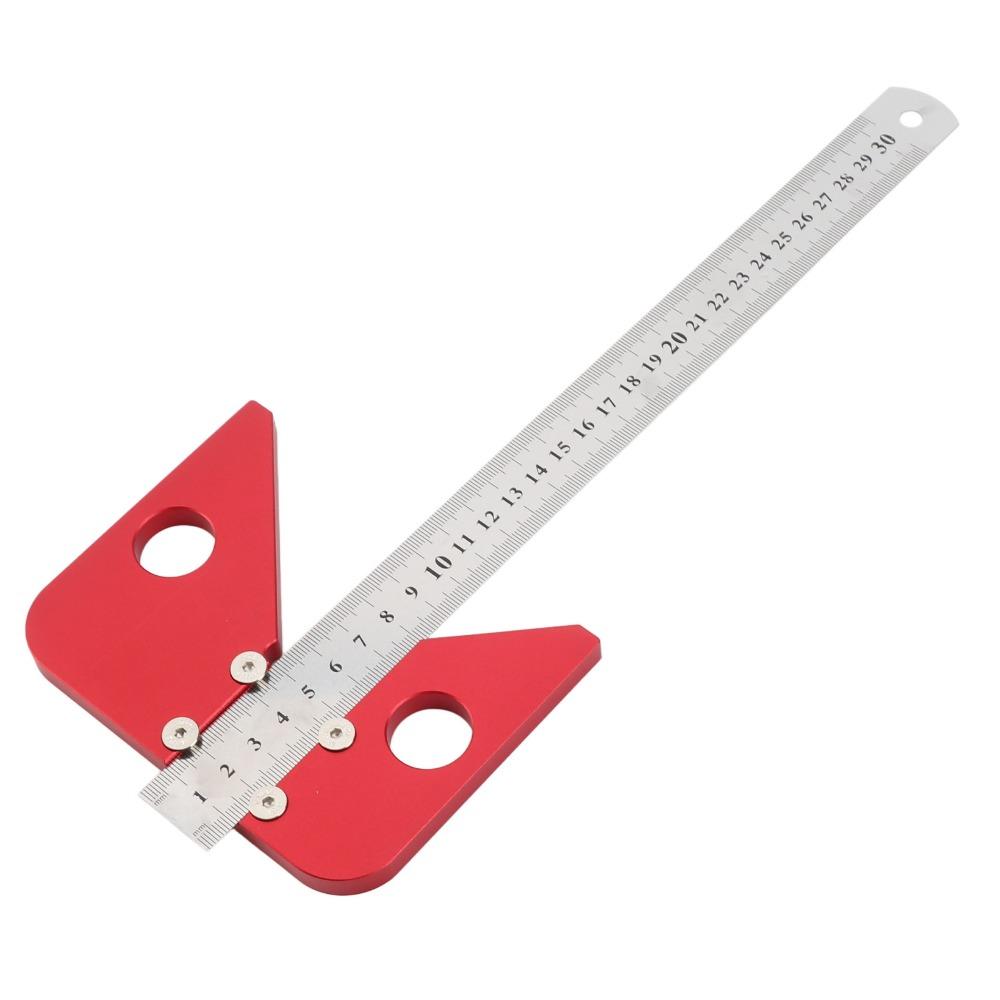 Aluminum Alloy Center Finder Tool Detachable Ruler Center Scribe  Woodworking Layout and Marking