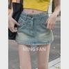 2024 Summer American High Waist Denim A-Line Skort for Women