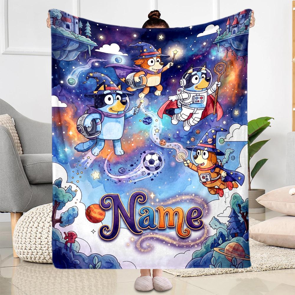 Rainbow Soccer Friends Customize Text Blanket Gift Personalized Blanket Soft Warm Cozy for Office Picnics Seaside Bedding Four Seasons Universal
