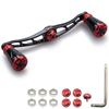 HEIGHTEN 115mm Reel Handle for Shimano Daiwa Abu Garcia General Baitcasting Reel Pillar Series (Red & Black) (197)