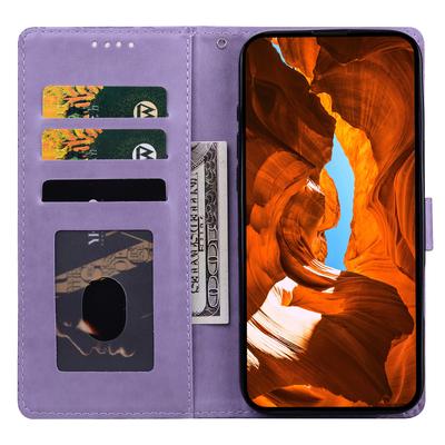 Кожаный чехол для Motorola Edge 60 Fusion 5G/Edge 60 5G с тисненым цветочным узором, кошелек-подставка, откидная крышка для телефона