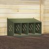 4 Compartment Chicken Nesting Box in Olive Green Metal