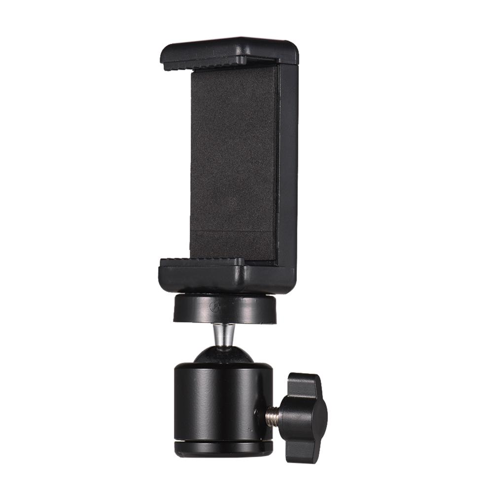 Adjustable Phone Holder Smartphone Clip + Flexible Ballhead Adapter Mount with 1 4 Inch Screw