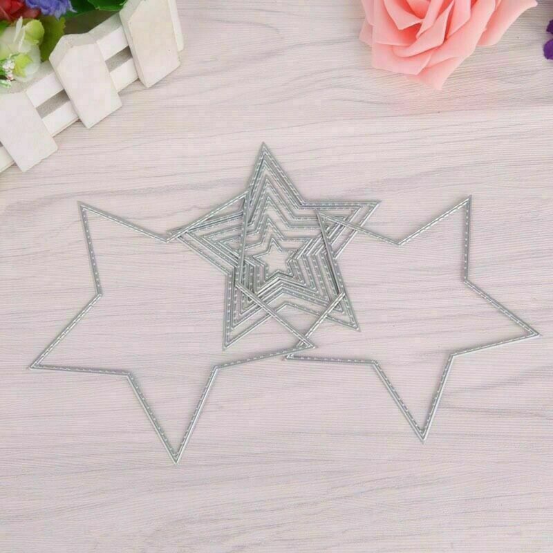Вырубные штампы в форме звезд, металлический трафарет, сделай сам, скрапбукинг, альбом, бумажная карта, тиснение, ремесло, высечка, шаблон рамки