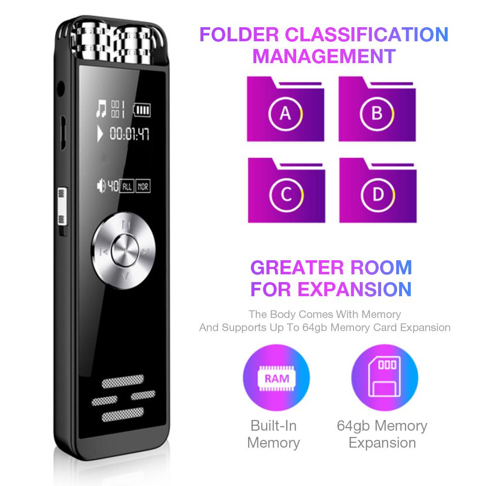 32 ГБ Ручка Диктофон 100 часов 8 ГБ 16 ГБ Цифровая запись Двойной микрофон Звук Аудио Диктофон Су Tf Карта для лекций Mp3-плеер