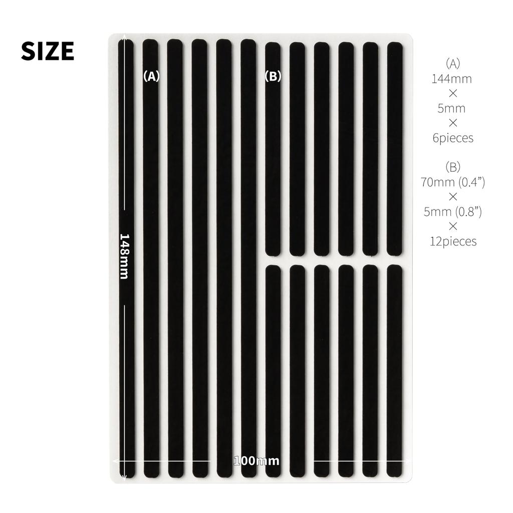 GRIPLUS and Strong Postcard Black Ultra-Thin Anti-Slip Sticker, Slim, Size, 1,