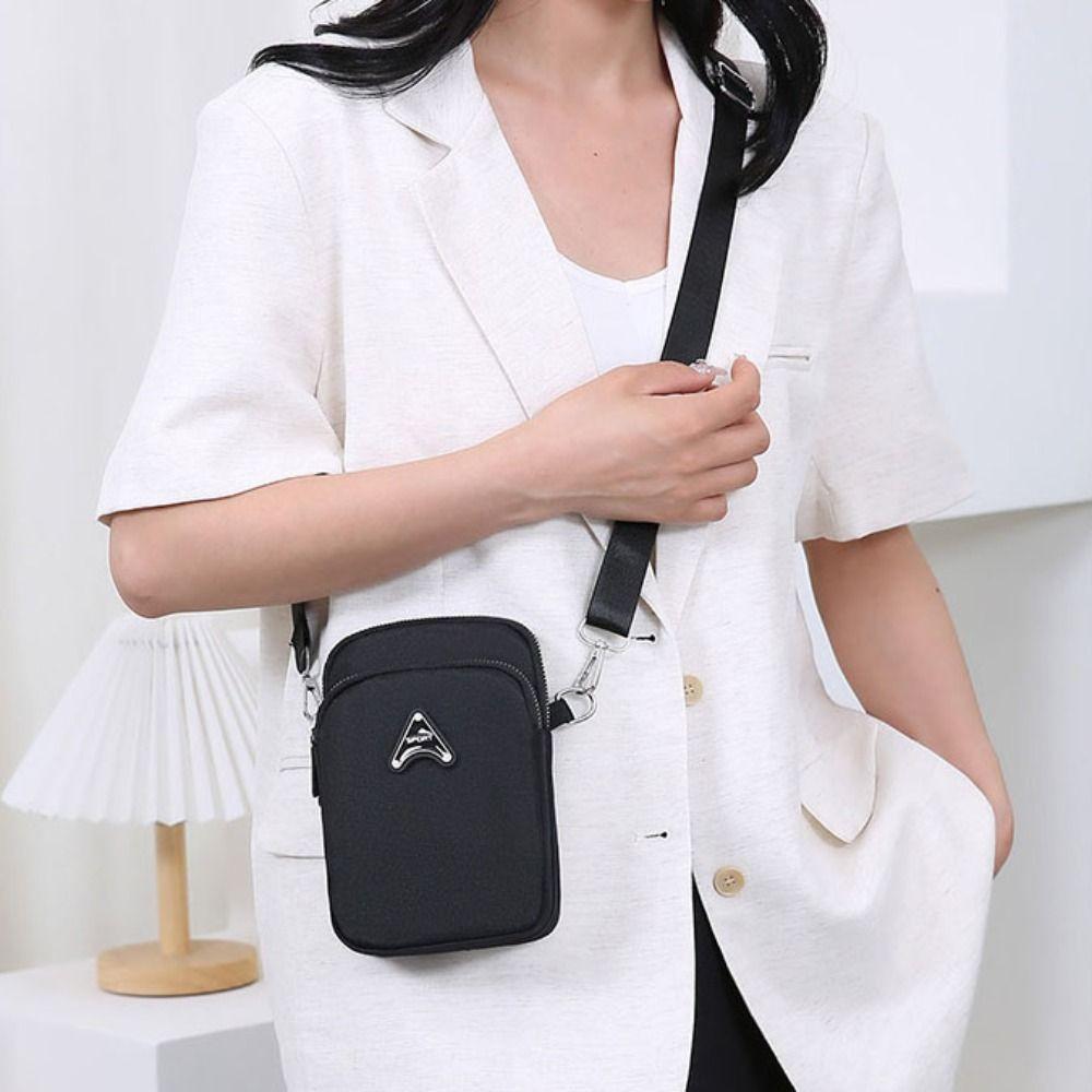 Multifunction Crossbody Bag Nylon Small Phone Bag Simple Canvas Shoulder Bag  Daily