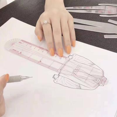 Шаблон для рисования моды Линейка Шаблон для иллюстрации Линейка Школьная эстетическая линейка Фигура Шаблон для дизайна шитья Инструменты для портного