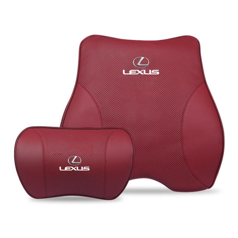 Leather Car Headrest Lumbar Pillow Neck Gap Filler Pillow For Lexus IS250 IS200 CT200h GS300 LS430 RX450h LX570 IS300 ES RX LSKZ1