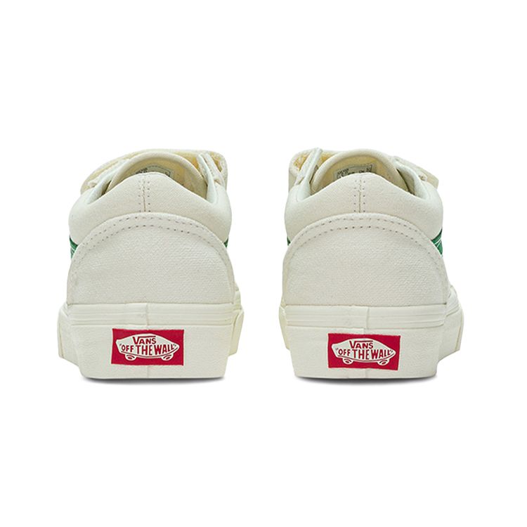 Vans Casual Low Top Kids Skate Shoes White Green Kids Sneaker VN0A4BUVRFX