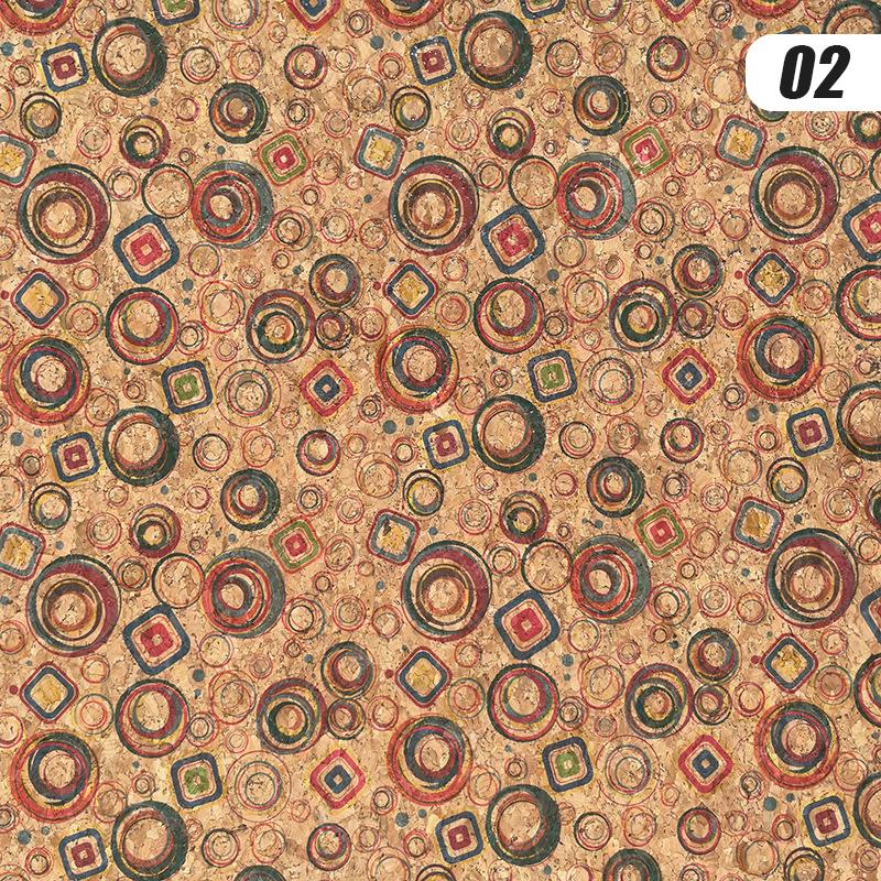 100x135cm Cork Printed Fabric Faux Leather Waterproof Colored Soft Cork Fabric Sofa Car Bag Furniture Decor DIY Sewing Crafts