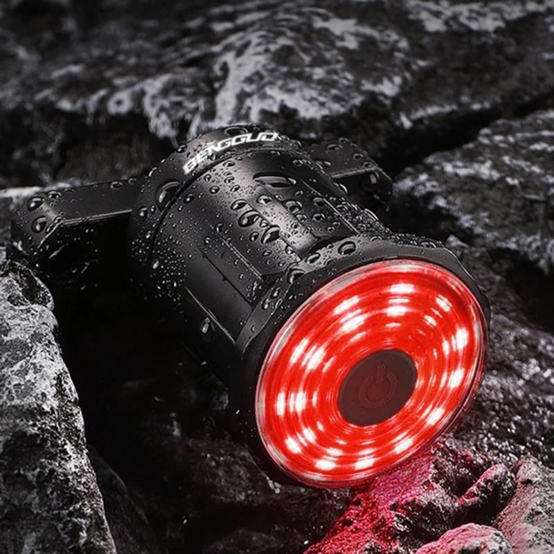 Высокоинтенсивный USB-перезаряжаемый велосипедный фонарь с датчиком задний фонарь велосипедный задний фонарь
