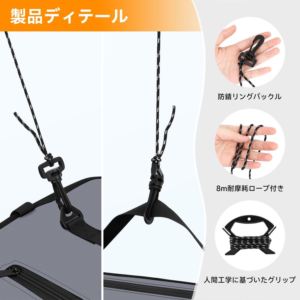 Folding Floating Net for Fishing, Live Net, Fishing Tackle, Fishing Case, Bucket, with Scale, Gray, Large