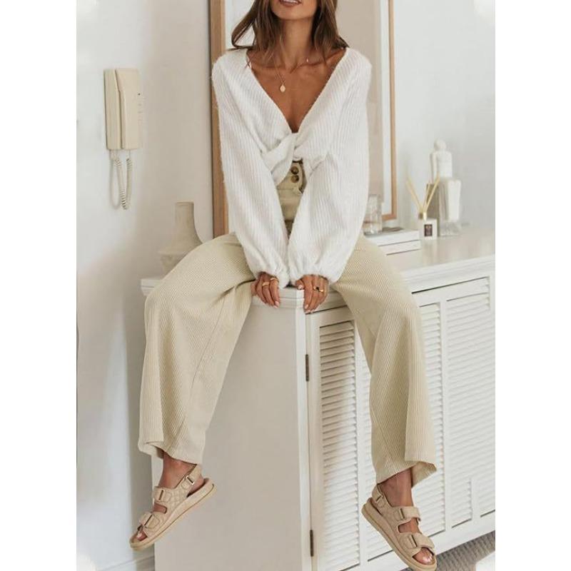 YYFS Женские модные повседневные однотонные брюки с высокой талией и принтом, брюки и капри