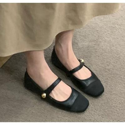 Модные женские туфли на плоской подошве нового стиля, модные и универсальные туфли Мэри Джейн с квадратным носком во французском стиле, женские летние туфли-бини на мягкой подошве