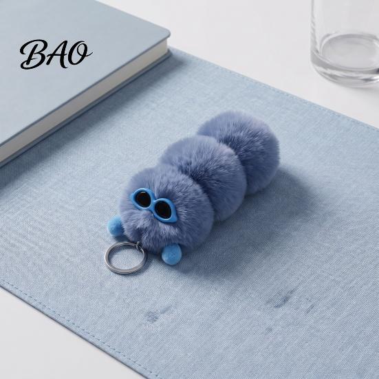 Caterpillar Bag Charms Plush Sunglasses Keychain, Stuffed Keyring Pendant for Bags & Car Keys, Decorative Backpack Purse Accessory Lightweight