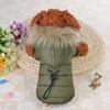 Warm Small Dog Clothes Winter Solid Color Coat Soft Fur Hood Puppy Jacket  Waist Paded Warm Outfits for Chihuahua Bichon