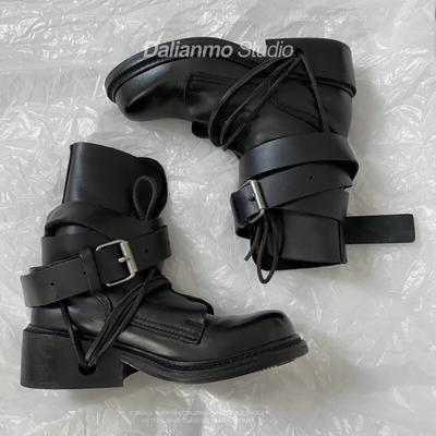 Женские ботильоны Новейшие 2024 Платформа Ремешок с пряжкой Заклепки Жемчуг Толстая подошва Обувь Мотоботы Панк стиль