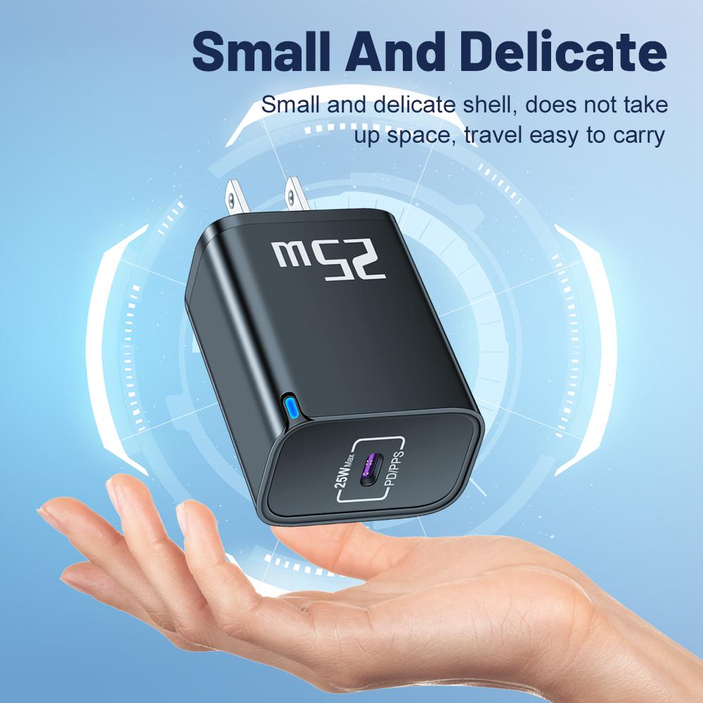 PD 25W USB C зарядное устройство быстрой зарядки Type C зарядное устройство для iPhone 16 15 Pro Phone QC 3.0 Type C быстрая зарядка для Xiaomi Huawei Samsung