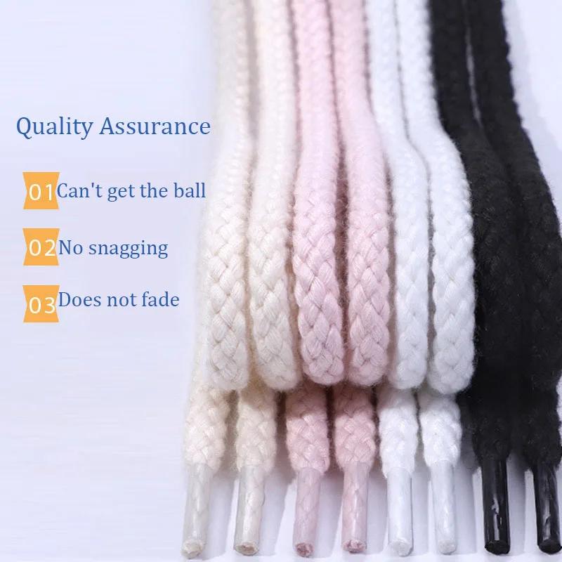 Precision Woven Linen Cotton Round Laces Outdoor Sports Laces Men and Women Casual Canvas Laces Shoes Accessories 1 Pair