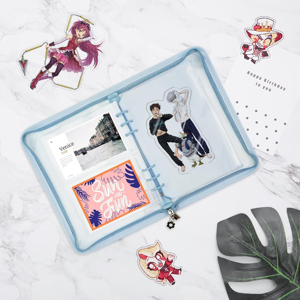 Fantasyon Axta Case Axta File Storage Instax Album Instax Book Collect Сменный файл A5 Цветной прозрачный съемный блокнот с 6 отверстиями и 20 вставками