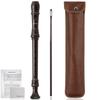 Soprano Recorder Made of ABS German C Detachable Set of Comes with Cleaning Fingering Leather Storage Easy for Beginners Resin, Style, Key, 8-hole