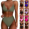 Женский раздельный сексуальный бикини, модный бюстгальтер с высокой талией, мягкий купальник без стального бюстгальтера