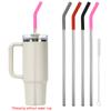 4Pcs Stainless Steel Straw with Silicone Tip Straw Brush Stainless Steel Straws Replacement with Cover for Stanley 40oz Tumbler