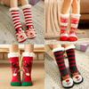 Праздничные рождественские носки-тапочки с мягкой подкладкой из искусственного флиса и подошвой с противоскользящим покрытием