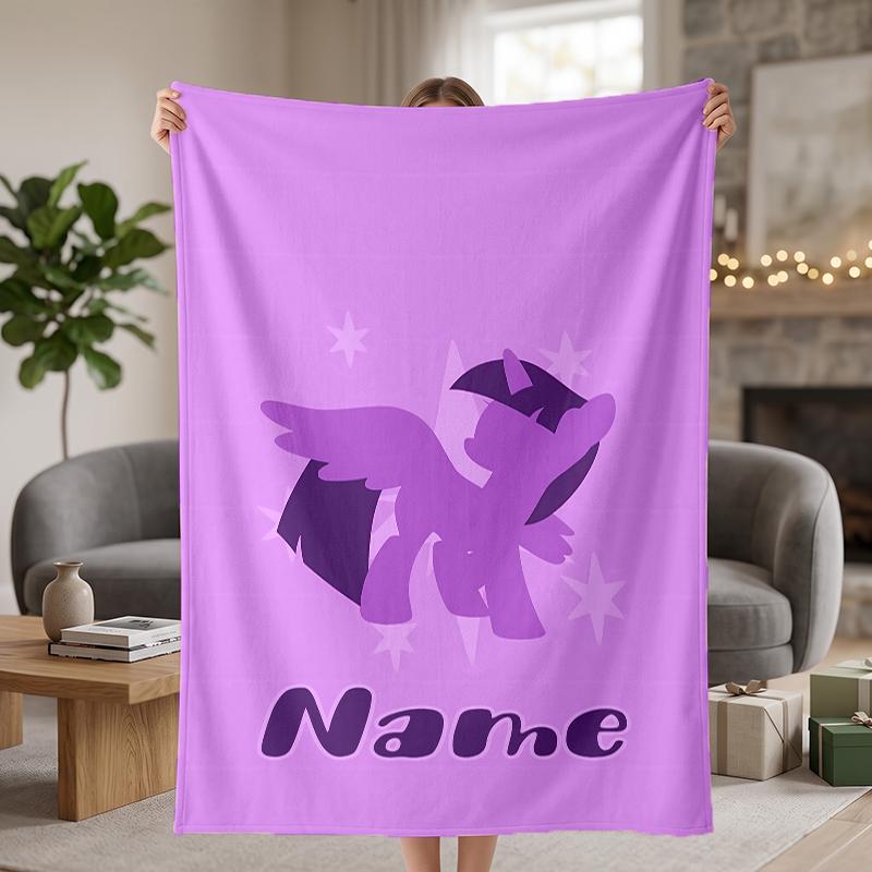 my pony Custom Flannel Blankets Soft Warm Cozy Throws for Home Decor Holiday Gifts