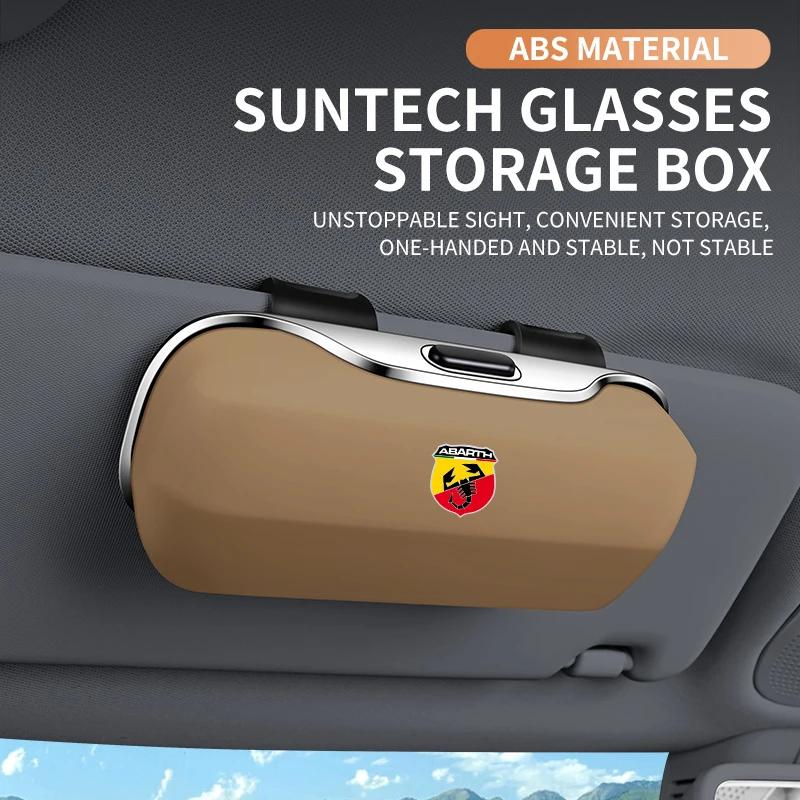 Автомобильный футляр для очков Коробка Держатель для солнцезащитных очков Хранение на солнцезащитном козырьке Защитная рамка Коробка Зажим для очков Для Fiat Abarth 695 595 124 Spider