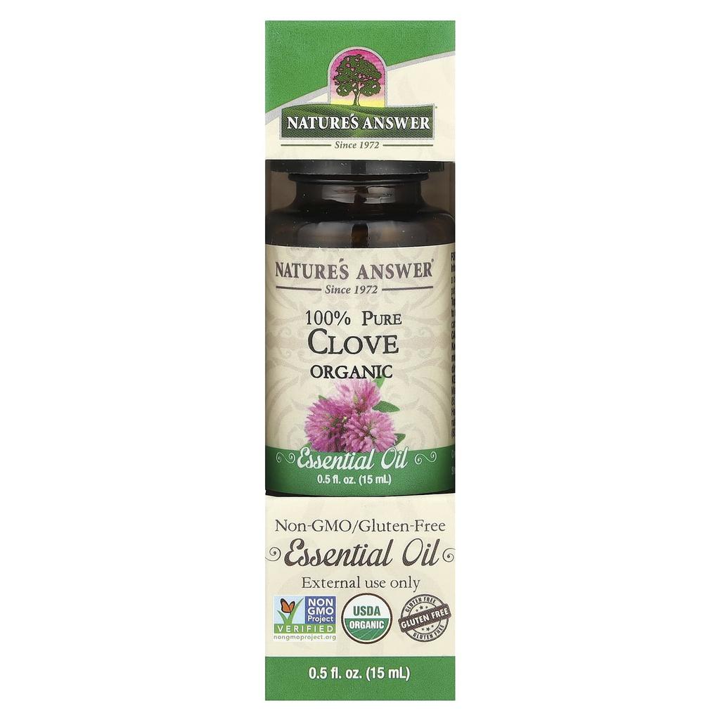Nature'S Answer, Organic Essential Oil, 100% Pure Clove, 15 Ml (0.5 Fl Oz)