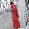 Cotton-Padded Jacket Women's New Style Korean  Mid-Length Over-The-Knee Cotton-Padded Jacket With Hooded Padded Jacket