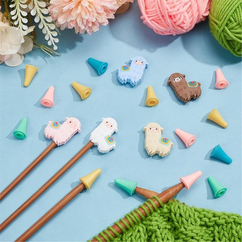 30PCS Sheep Like Knitting Needle Stoppers Needle Point Protectors Needle Tip Stoppers for Hand Knitting Quilting Craft