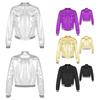 Kids Girls Bronzing Cloth Jacket Coat Hip Hop Jazz Modern Dance Top Disco Party Costume