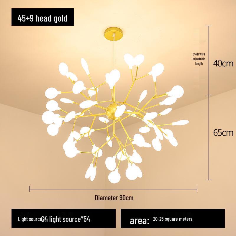 Люстра Светлячок: Современное скандинавское роскошное освещение для гостиных, спален и ресторанов