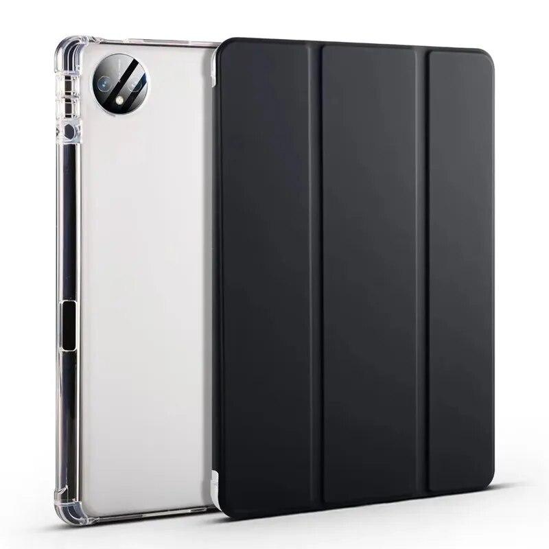 Кожаный флип-чехол для Huawei Matepad Pro 11, чехол 2023, тройной кожаный чехол с мягкой задней подставкой и подставкой для планшета Huawei Matepad Pro 11, 2022, чехол с держателем для ручек