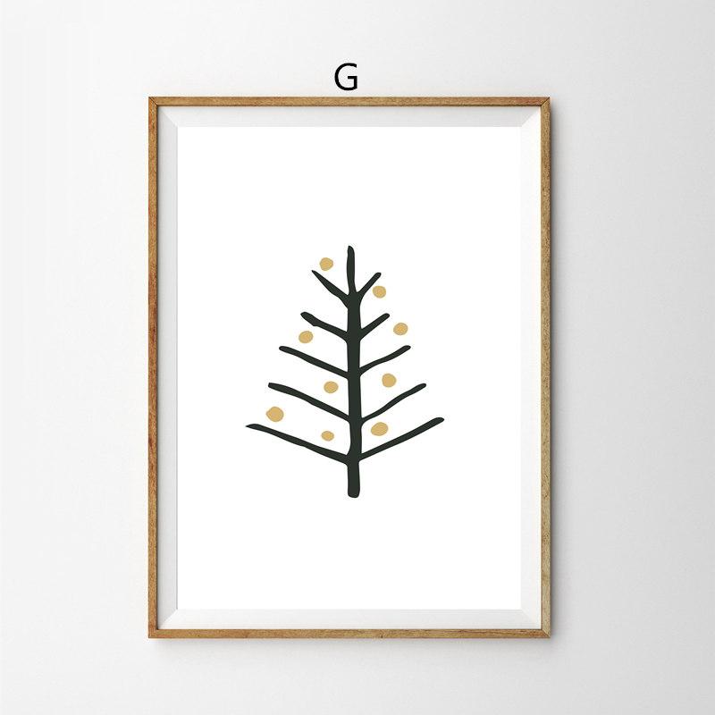 Рождественская картина, украшение, постер с Рождеством и принтом, Рождественская елка, настенная живопись на холсте, украшение для дома, подарок на праздник