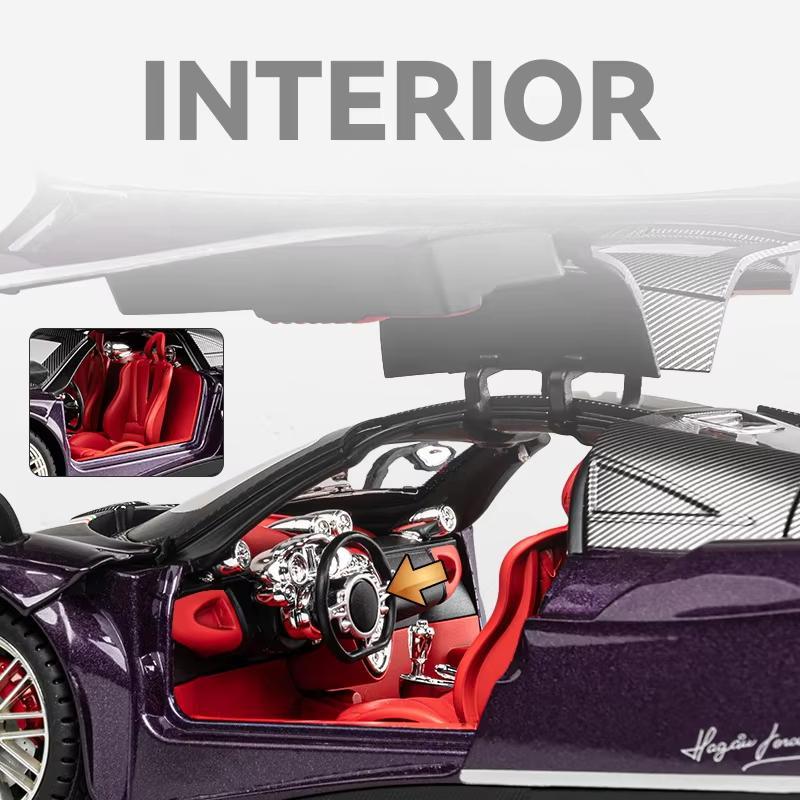 1:18 Pagani Huayra Dinastia Super Sports Car Alloy Model Car Toy Die-cast Metal Casting Sound and Light Pull Back Car Toy Children's Vehicle