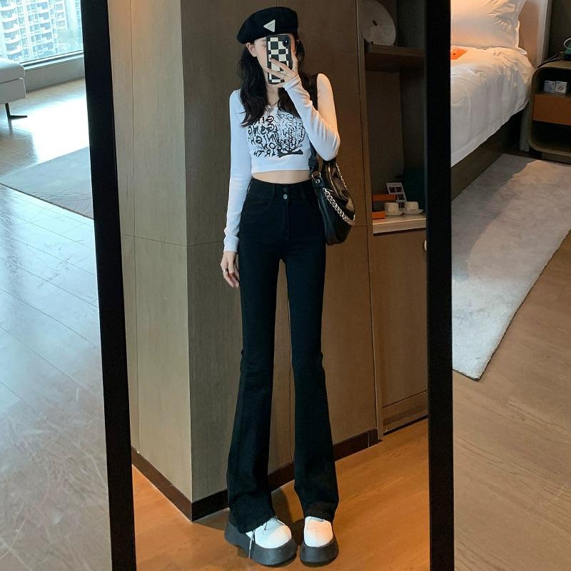 High-Waisted Light Blue Flared Jeans for Tall Women - Summer 2025 Slim-Fit Bell-Bottoms