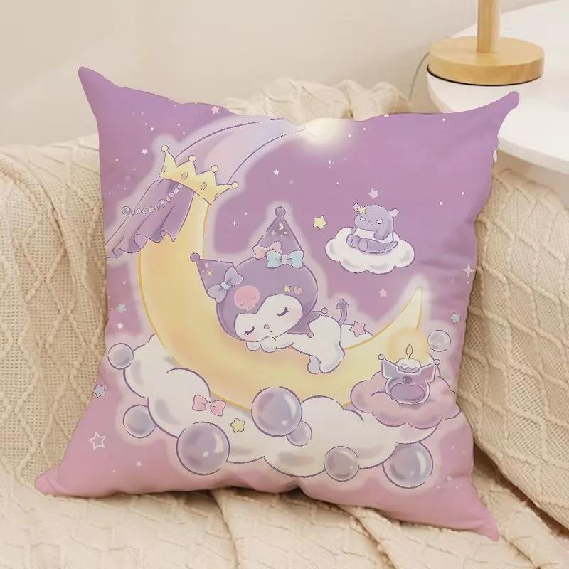 Cartoon cute Sanrio pillowcase Kulomi big-eared dog pattern home room decoration soft and comfortable sofa cushion cover