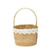 2pcs Lace Bowknot Flower Girl Basket Retro Candy Gift Bag  Wedding Ceremony Party Decoration