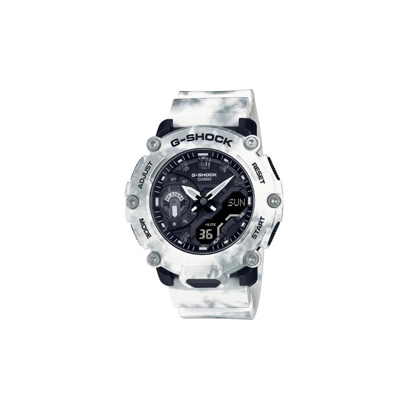 Casio Серия G-SHOCK с двойным ЖК/стрелочным дисплеем, серия Snow Camouflage, модные, для отдыха, многофункциональные, наручные, кварцевый механизм, смола, GA-2200GC-7APR
