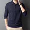 Мужская деловая повседневная футболка-поло с длинным рукавом, летняя удобная