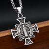 Винтажный кулон в виде креста Ожерелье из нержавеющей стали Мужской ст. Бенедиктинский кулон для экзорцизма, панк, хип-хоп украшение