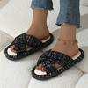 Breathable Sweat-absorbing Linen Slippers Women's Home Indoor Silent Non-slip Japanese Four-season Hospitality Cotton and Linen Slippers Men