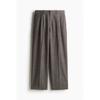 H M Wool Blend Pants Loose Fit Dark Grey