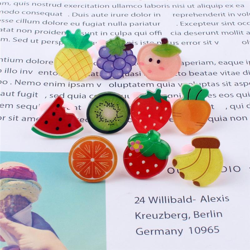 10 шт. мультяшное детское кольцо из смолы, милое цветочное кольцо, матовое кольцо, подарок